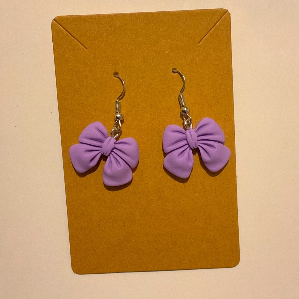Fashion Jewelry Purple Bow Earrings